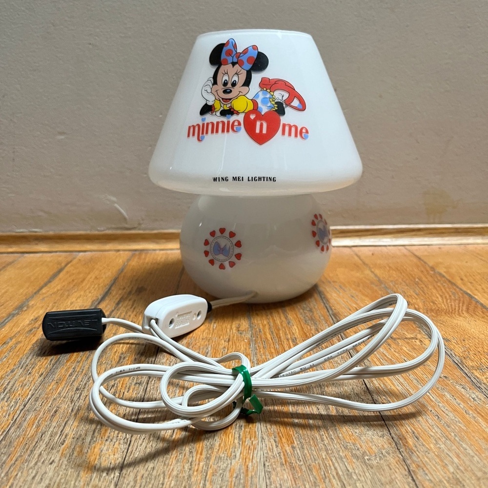 Vintage disney glass table lamp desk lamp Minnie Mouse - Picture 3 of 10